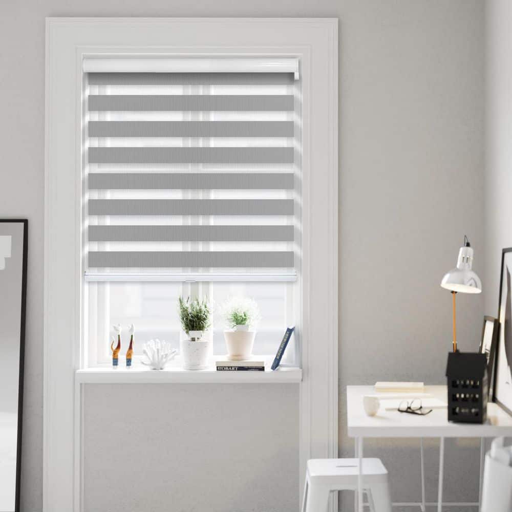 Cut-to-Size Storm Cordless Light Filtering Dual Layer Privacy Polyester Zebra Roller Shade 28.75 in. W x 72 in. L price history on PriceWatchPro