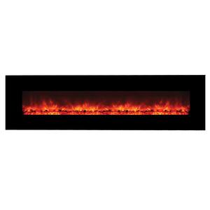 Master of Romance 95 in. Wall-Mount Electric Fireplace in Black