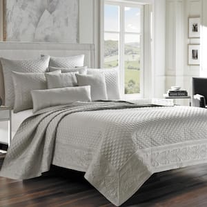Lincoln Silver Polyester Full/Queen Coverlet
