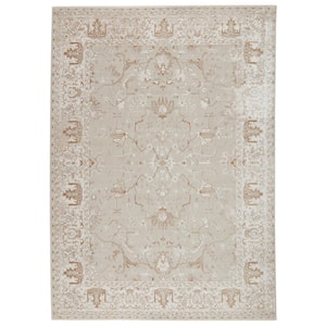 Vibe Dhaval Light Gray/White 7 ft. 10 in. x 10 ft. 10 in. Oriental Rectangle Area Rug