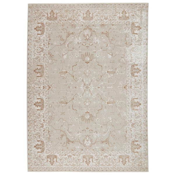 Vibe Dhaval Light Gray/White 8 ft. 10 in. x 12 ft. 7 in. Oriental Rectangle Area Rug