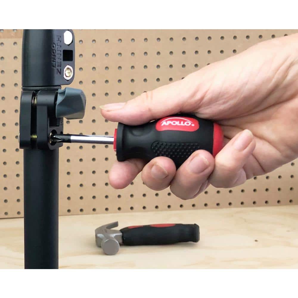 Compact Red and Black 4-Piece Stubby Tool Set