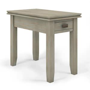Artisan Solid Wood 14 in. Wide Rectangle Transitional Narrow Side Table in Distressed Grey