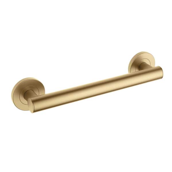 12 in. Concealed Screw Grab/Assist Bar Shower/Toilet Grab Bar for Handicapped or Elderly in Brushed Brass