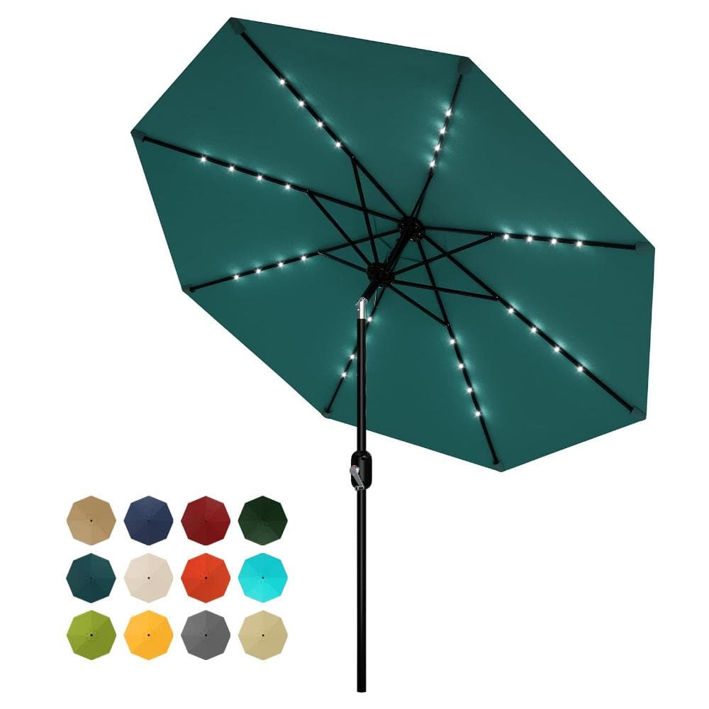 10FT Patio Umbrella with Solar Lights Outdoor Table Umbrella with Tilt,  Crank, for Garden Backyard Poolside price history on PriceWatchPro