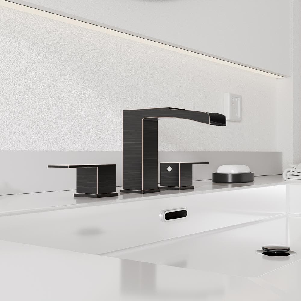 Oil Rubbed Bronze Widespread 2-Handle Bathroom Faucet