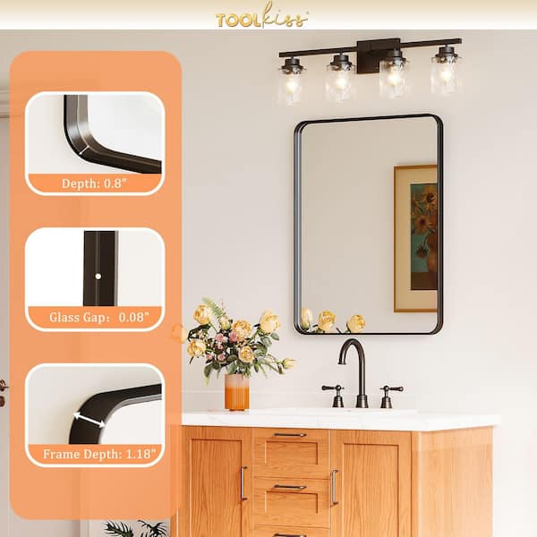 TOOLKISS 22 in. W x 30 in. H Rectangular Aluminum Framed Wall