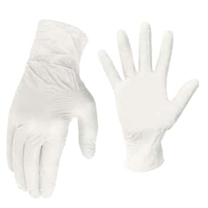 3 mil One Size Fits Most White Disposable Latex Gloves (50-Count)