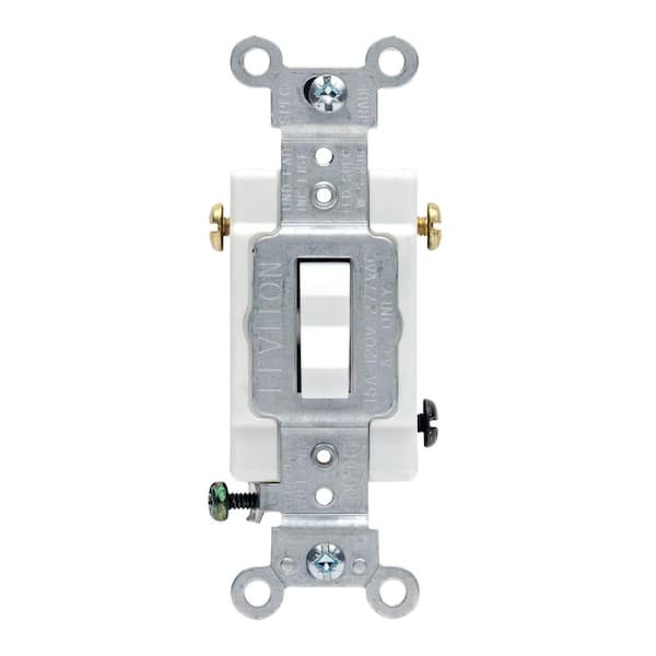 Leviton 20 Amp 3-Way Commercial Toggle Switch, White