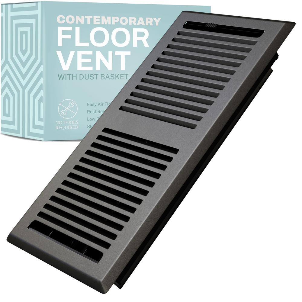 Contemporary 2 x 12 in. Decorative Floor Register Vent with Mesh Cover Trap, Dark Grey price history on PriceWatchPro