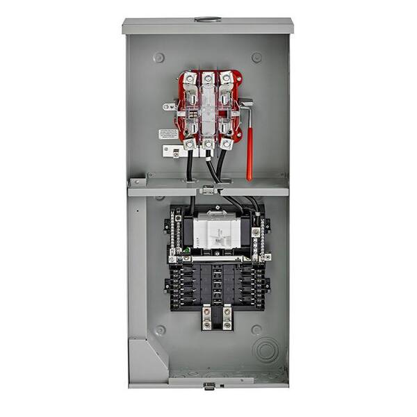 Leviton 150 Amp Outdoor Meter Main Combo, 8-Spaces, Ringless with Lever Bypass, 5th Jaw Installed