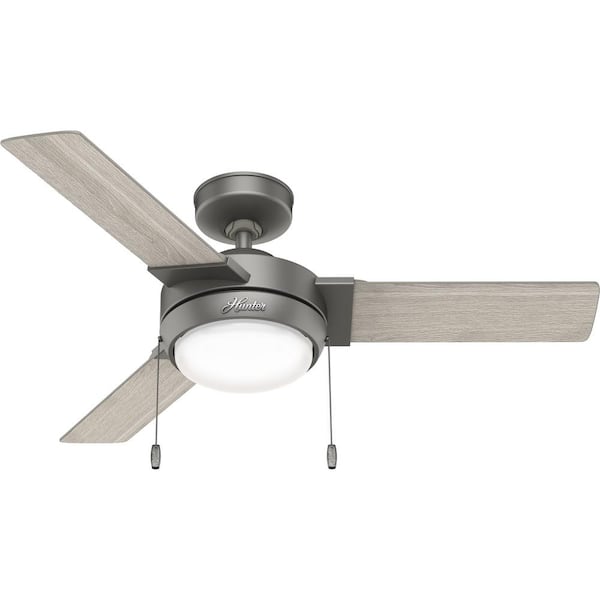 Hunter Mesquite 44 in. Indoor Matte Silver Ceiling Fan with Light Kit