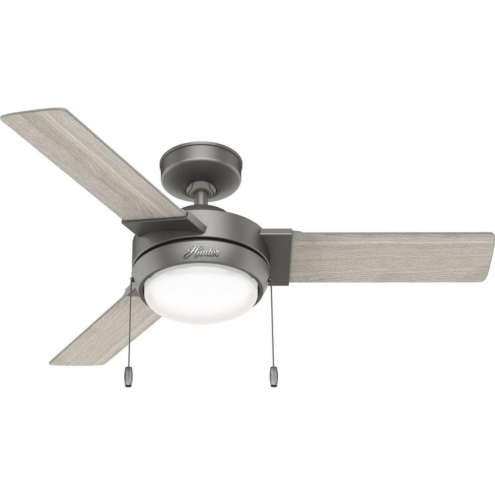 Hunter Mesquite 44 In Indoor Matte Silver Ceiling Fan With Light Kit