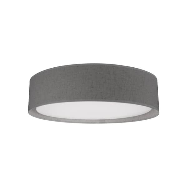 Dalton 16 in. 1-Light 24-Watt Gray Integrated LED Flush Mount
