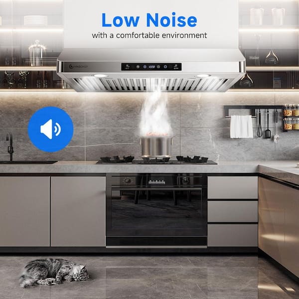 30 in. 700CFM Ducted Under Cabinet Range Hood with Touch Display, LED Lights, and Permanent Filters in Stainless Steel