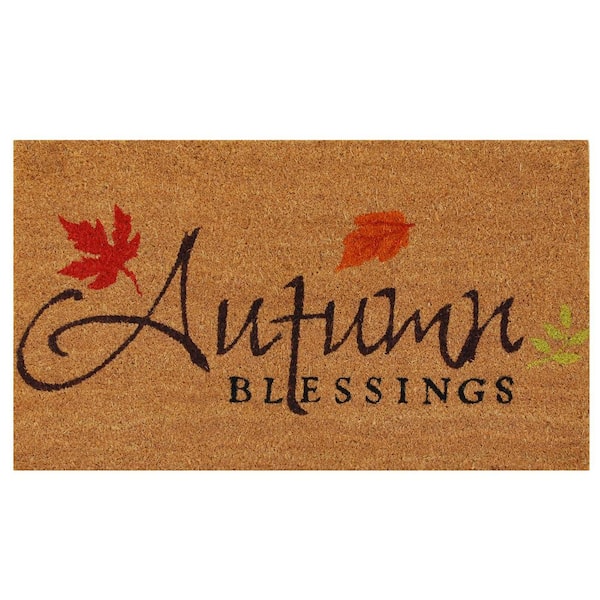 Autumn Blessings 17 in. x 29 in. Coir Door Mat