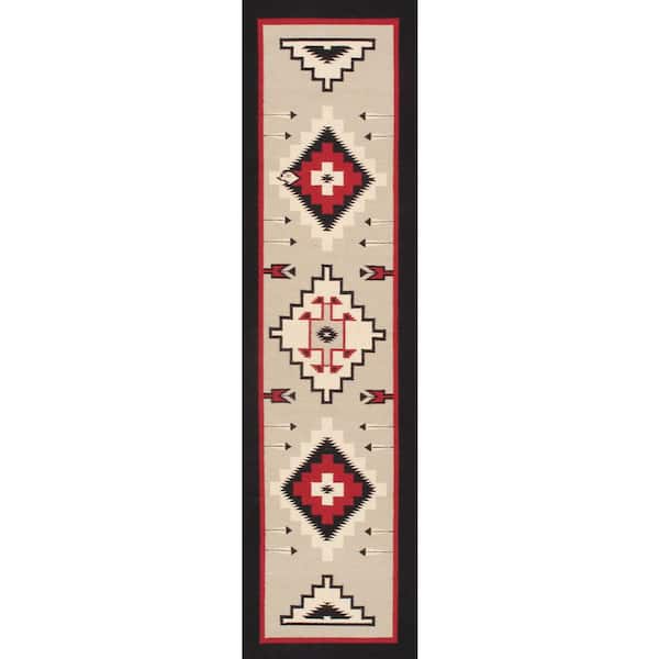 Tuscany Silver/Black 2.08 ft. x 10 ft. Geomatric Area Rug