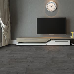 Flex Flor 9 in. Width Smoke Water Resistant Peel and Stick Vinyl Plank Flooring (24 sq. ft./case)