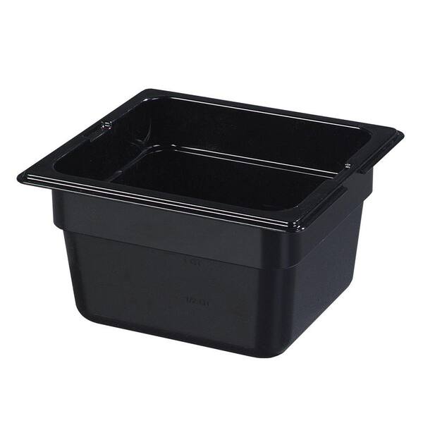 Carlisle 4 in. D Polycarbonate One Sixth Size Restaurant/Salad Bar Food Pan in Black (Case of 6)