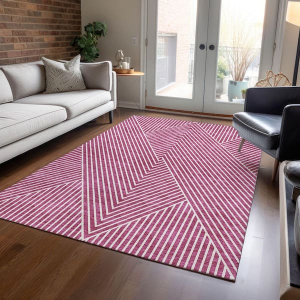 Chantille Machine Washable Indoor/Outdoor Abstract ACN937 Blush 2 ft. 6 in. x 3 ft. 10 in. Area Rug