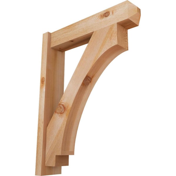 Ekena Millwork 6 in. x 34 in. x 26 in. Western Red Cedar Imperial Craftsman Rough Sawn Outlooker