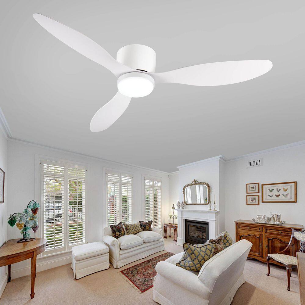 52 in. Ancient White Downrod Mount Standard Ceiling Fan with Lights and Remote Control Included price history on PriceWatchPro