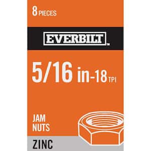 5/16 in.-18 Zinc Plated Jam Nut (8-Pack)