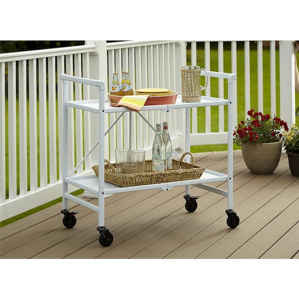 Cosco Smartfold White Serving Cart 87602WHT1E - The Home Depot