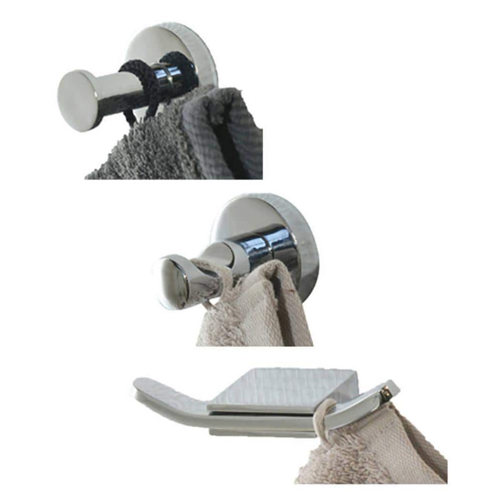Polished Silver Stainless Steel Wall Mounted Single Robe Hook