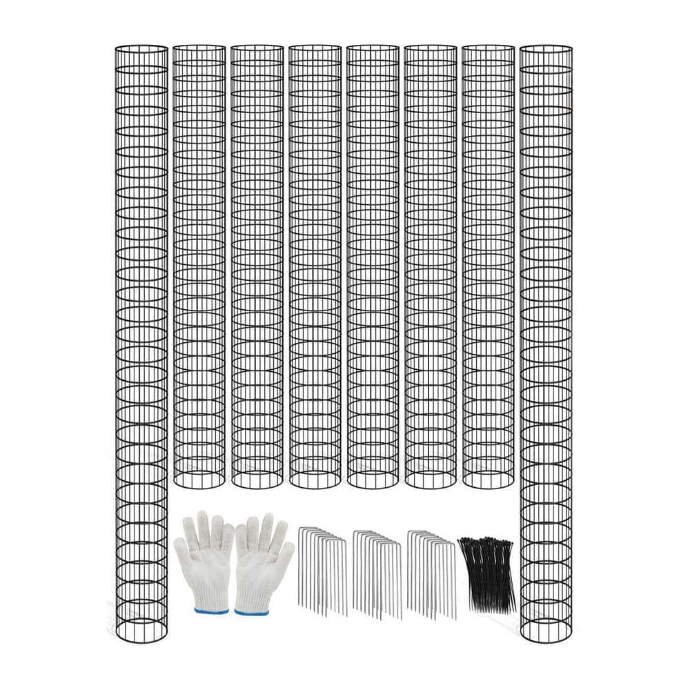 Justincity 47 in. Silver Metal Tree Trunk Protector Guard Adjustable ...