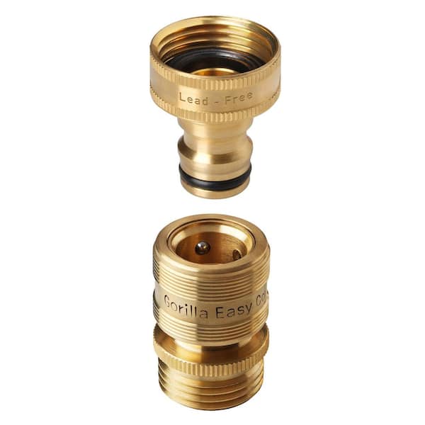 GORILLA EASY CONNECT 3/4 in. Standard GHT Locking Lead-Free Brass ...