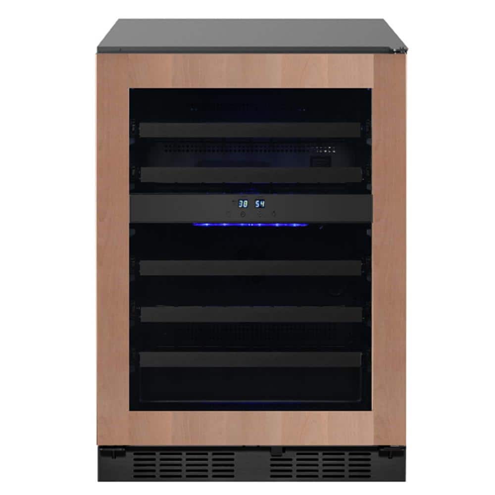 TITAN Transcend 24 in. 46 Bottle Panel-Ready Single Door Dual Zone Built-In Wine Cooler