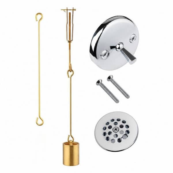Tub Drain Linkage Assembly with Trip Lever and Strainer Done Cove, Fits Trip Lever Waste, Overflow, Sink Accessory Set