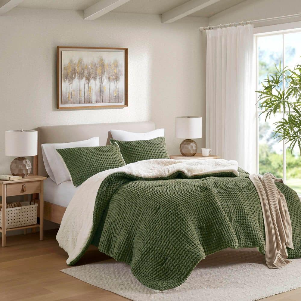 Ellis 3-Piece Olive Polyester Full/Queen Textured Knit Chenille Comforter Set price history on PriceWatchPro