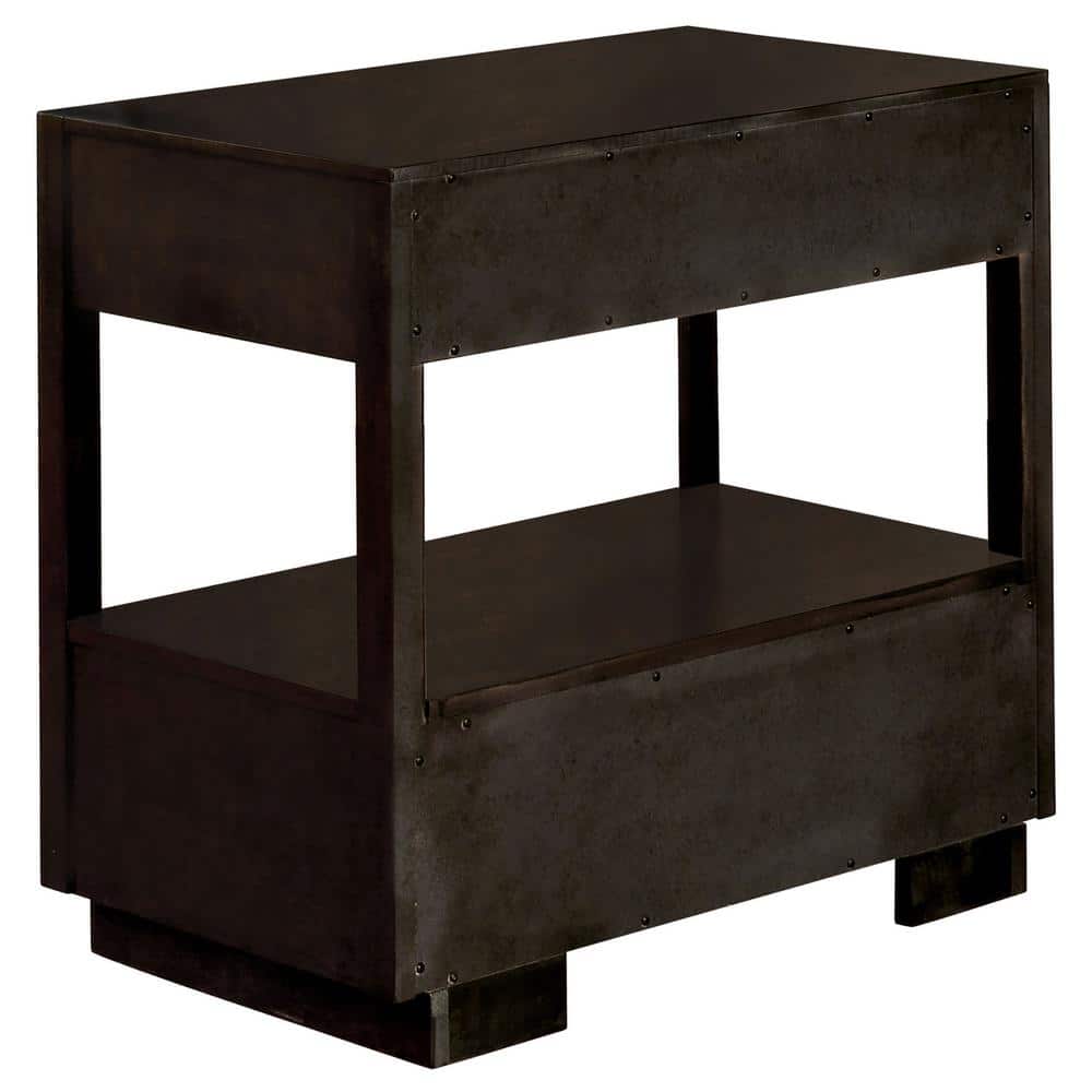 Durango Smoked Peppercorn 2-Drawer Transitional Nightstand