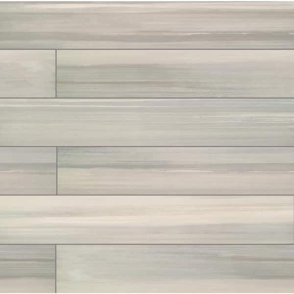 Water Color Grigio 6 in. x 36 in. Matte Porcelain Stone Look Floor and Wall Tile (13.5 sq. ft./Case)