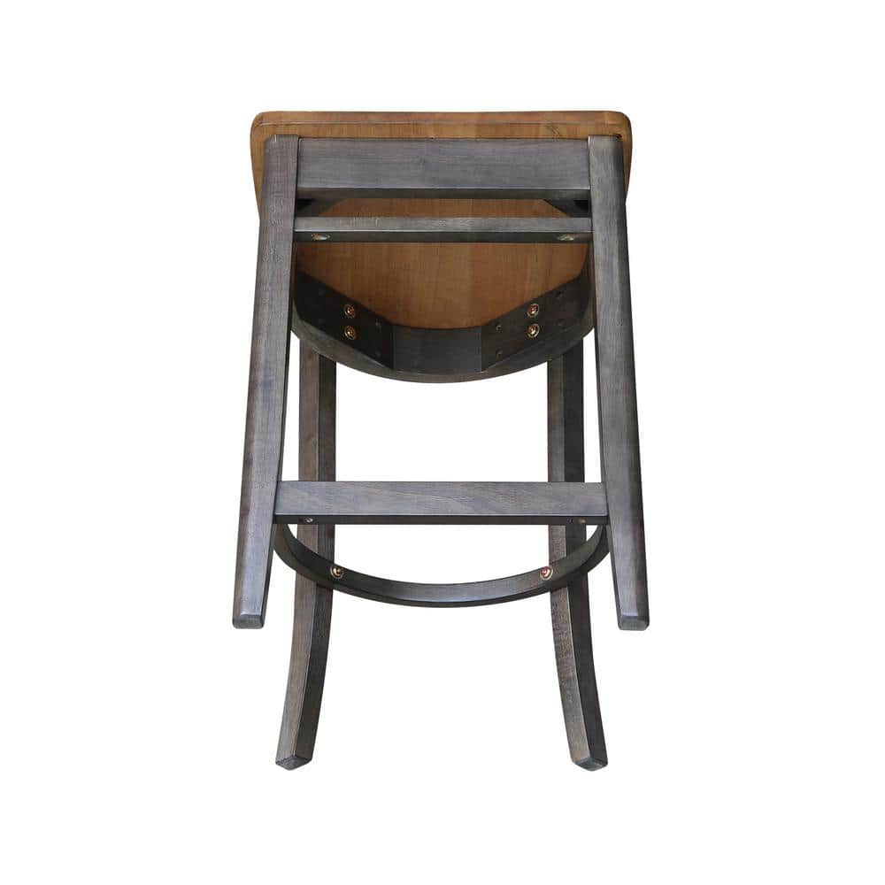 Elegant Emily Black Solid Wood Counter-Height Stool - 24" Seat