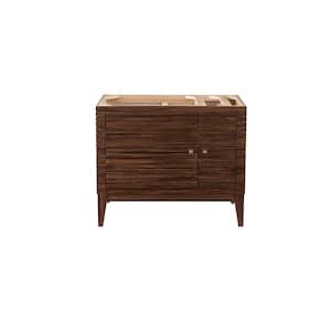 Linear 35.50 in. W x 18.8 in. D x 29.8 in. H Bath Vanity Cabinet Without Top in Mid-Century Walnut