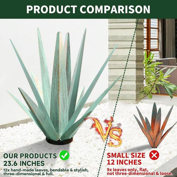 00782230382384 Solar Light Rustic Tequila Agave Sculpture (Dark