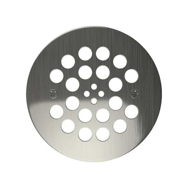 Tile Redi Redi Drain 4.25 in. x 4.25 in. Round Drain Plate in Brushed Nickel