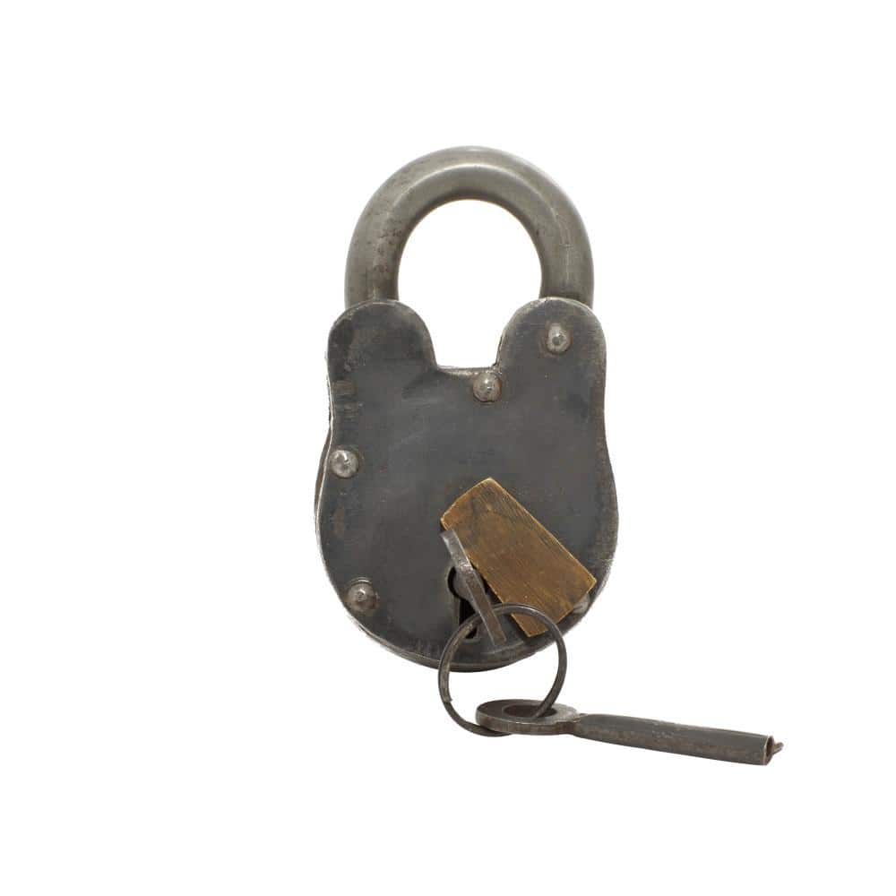 UPC 758647011049 product image for Litton Lane Gray Brass Lock And Key | upcitemdb.com
