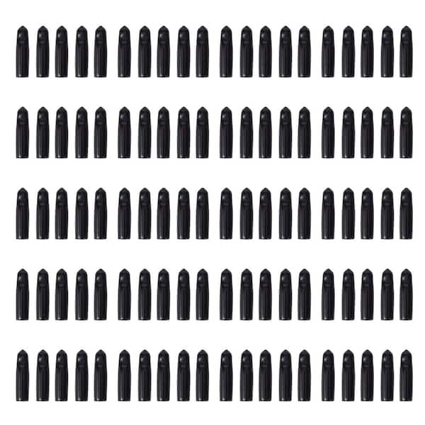 100-Pack Food-Safe Rubber Dust Cover Caps for Liquor Bottle Pour Spouts, Black Bar Spout Protector Caps