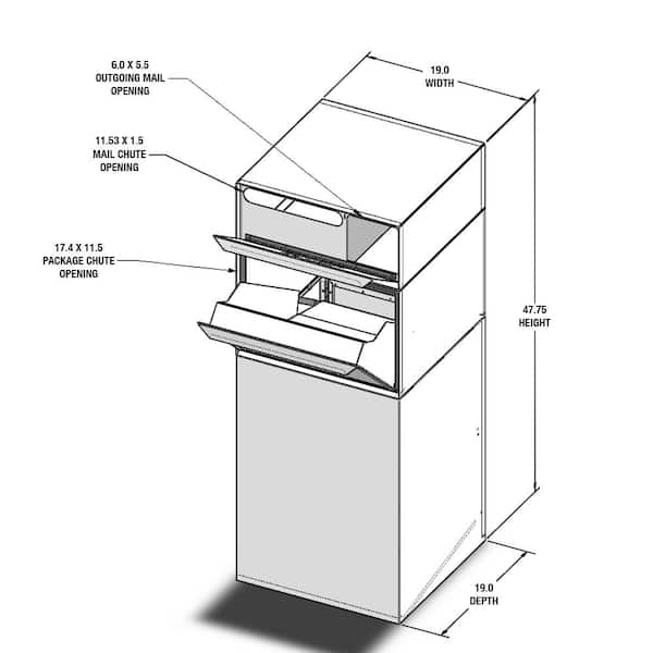 Full Service Vault Mailbox with Mail and Package Delivery in Black Full Service Vault Mailbox with Mail and Package Delivery in Black
