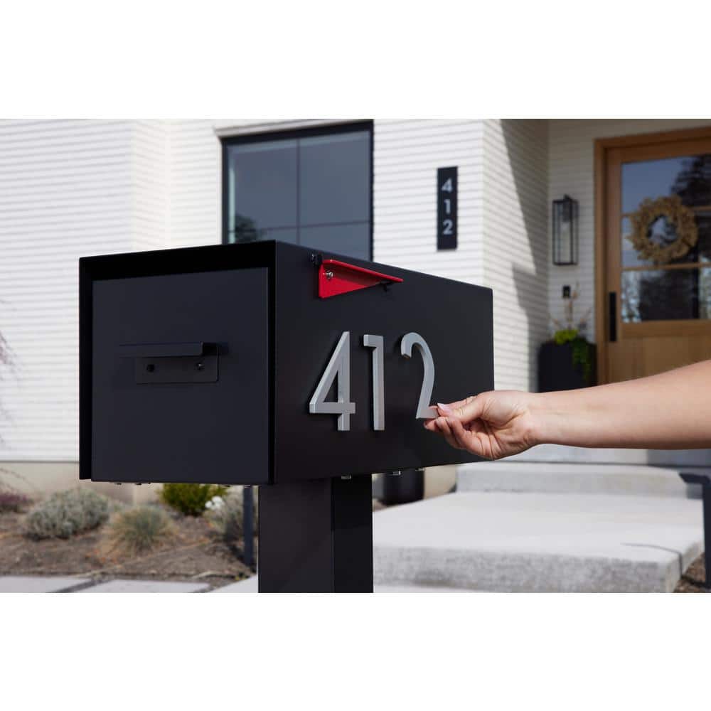 Malone Black Steel Lockable Post-Mounted Mailbox