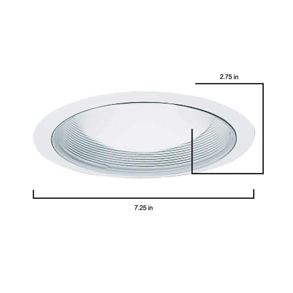 6-Inch Matte White Aluminum Recessed Baffle Trim