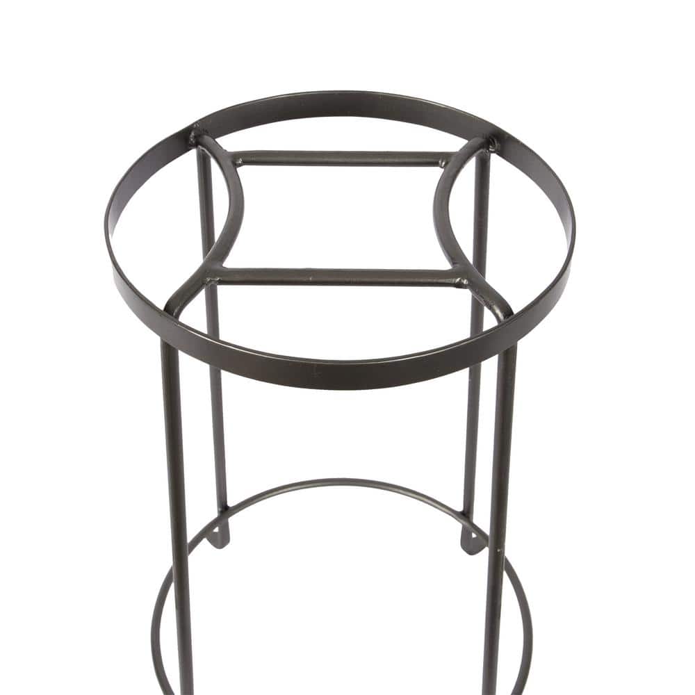 Graphite Wrought Iron Argyle Plant Stand, 18-inch Height