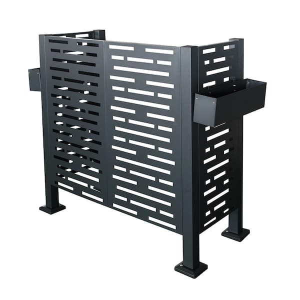 Tenleaf 4 x 2 ft. Air Conditioner Fence for Outdoor Units, Metal Privacy 3-Fence Panels to Conceal Air Conditioning Units
