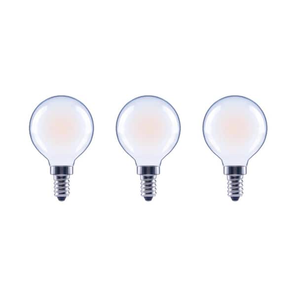 EcoSmart 40-Watt Equivalent G16. 5 Dimmable Frosted Glass Filament Vintage Edison LED Light Bulb Soft White (3-Pack)