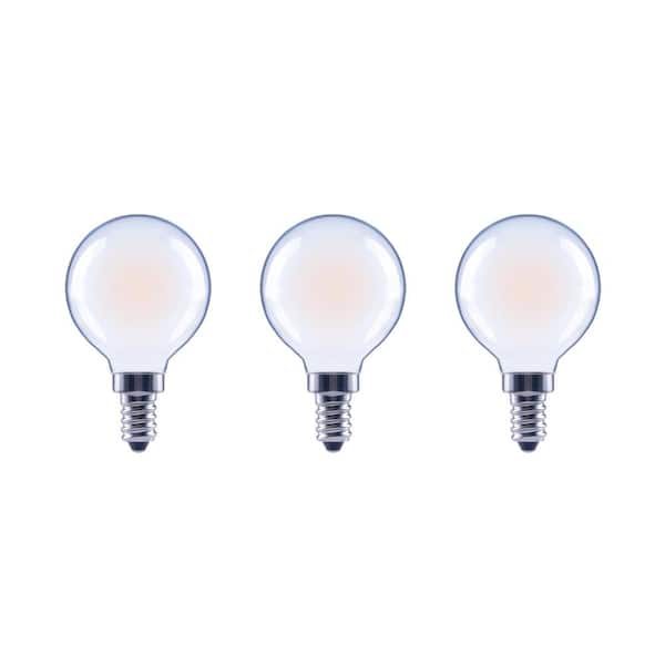 EcoSmart 60-Watt Equivalent G16.5 Globe Dimmable Frosted Glass Filament Vintage LED Light Bulb Soft White (3-Pack)