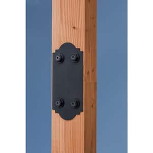 Outdoor Accents Mission Collection 5 in. x 11-1/4 in. ZMAX Black Powder-Coated Strap for 6x Lumber